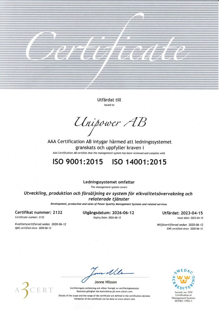 Renewed ISO certification